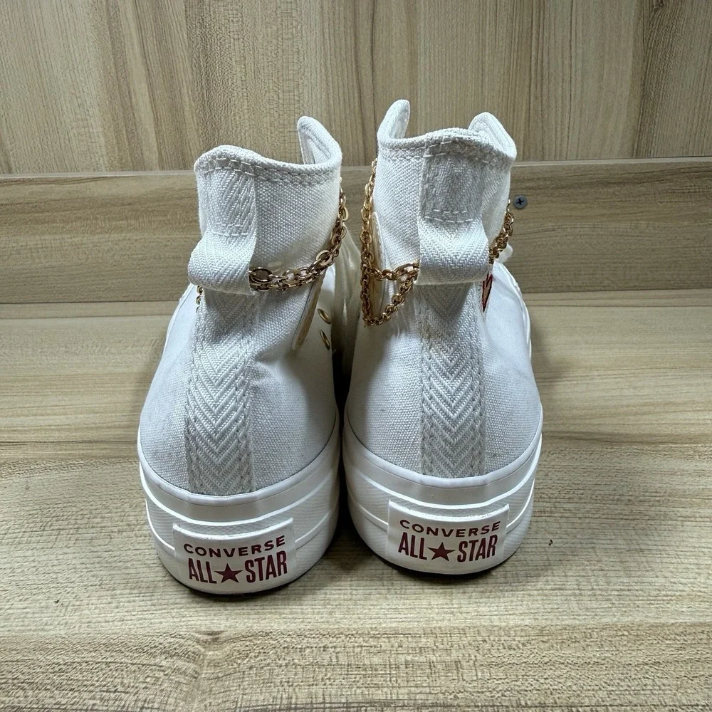 Converse Chuck Taylor High Platform Valentines Day 2023 Gold Chain Women's SZ 6